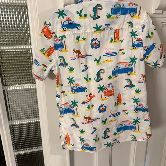 BODEN Boys Linen blend Short Sleeve Shirt size 13-14 years NWOT Multi Color - Picture 4 of 13